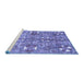 Sideview of Machine Washable Abstract Blue Modern Rug, wshabs3180blu