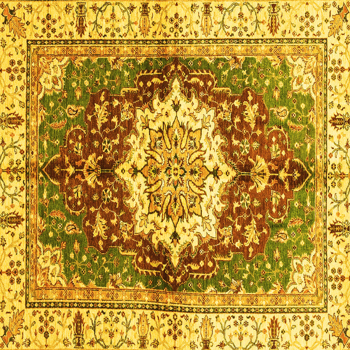 Square Abstract Yellow Modern Rug, abs3181yw