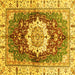 Square Abstract Yellow Modern Rug, abs3181yw