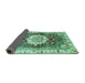 Sideview of Abstract Turquoise Modern Rug, abs3181turq