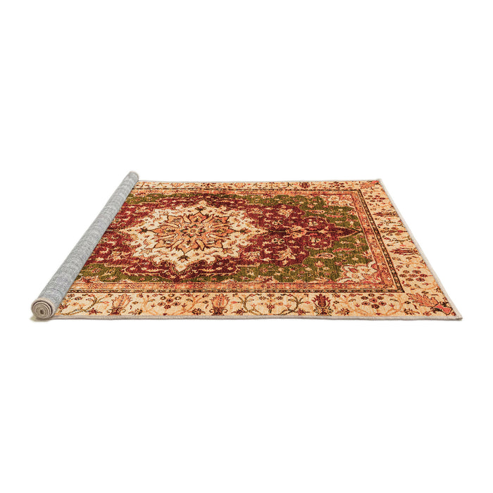Sideview of Machine Washable Abstract Orange Modern Area Rugs, wshabs3181org