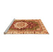 Sideview of Machine Washable Abstract Orange Modern Area Rugs, wshabs3181org