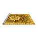 Sideview of Machine Washable Abstract Yellow Modern Rug, wshabs3181yw