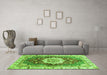 Machine Washable Abstract Green Modern Area Rugs in a Living Room,, wshabs3181grn