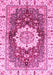 Machine Washable Abstract Pink Modern Rug, wshabs3181pnk