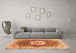 Machine Washable Abstract Orange Modern Area Rugs in a Living Room, wshabs3181org