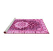 Sideview of Machine Washable Abstract Pink Modern Rug, wshabs3181pnk