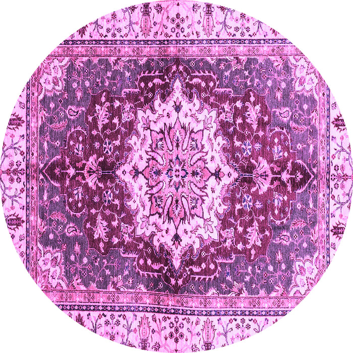 Round Machine Washable Abstract Purple Modern Area Rugs, wshabs3181pur