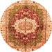 Round Abstract Orange Modern Rug, abs3181org