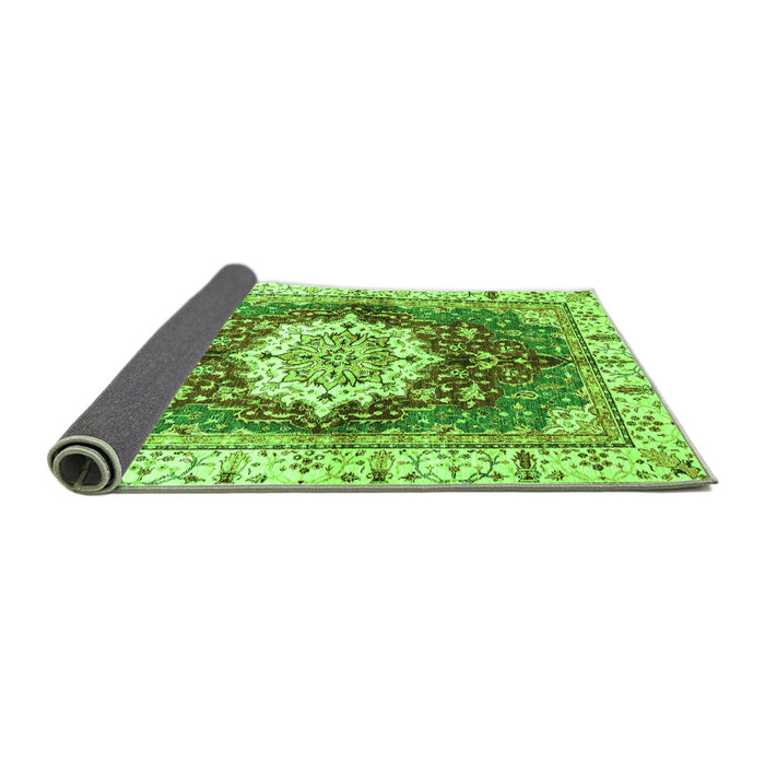 Sideview of Abstract Green Modern Rug, abs3181grn