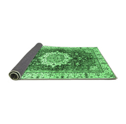 Sideview of Abstract Emerald Green Modern Rug, abs3181emgrn