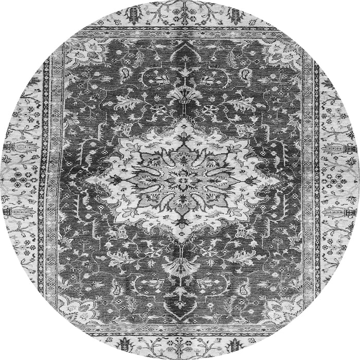 Round Abstract Gray Modern Rug, abs3181gry