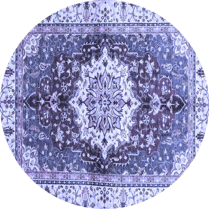 Round Abstract Blue Modern Rug, abs3181blu