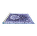 Sideview of Machine Washable Abstract Blue Modern Rug, wshabs3181blu