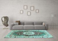 Machine Washable Abstract Light Blue Modern Rug, wshabs3181lblu