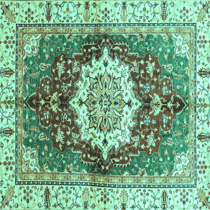 Square Abstract Turquoise Modern Rug, abs3181turq