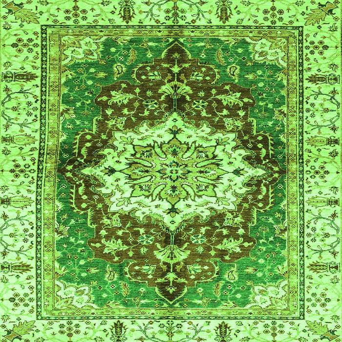 Square Abstract Green Modern Rug, abs3181grn