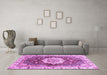 Machine Washable Abstract Purple Modern Area Rugs in a Living Room, wshabs3181pur