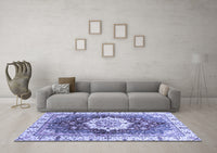 Machine Washable Abstract Blue Modern Rug, wshabs3181blu