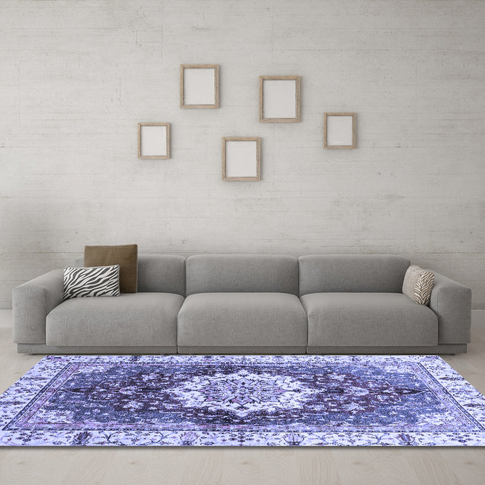 Machine Washable Abstract Blue Modern Rug in a Living Room, wshabs3181blu