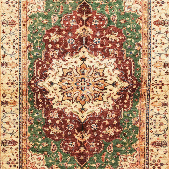 Machine Washable Abstract Yellow Rug, wshabs3181