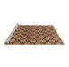 Sideview of Machine Washable Abstract Orange Rug, wshabs3182