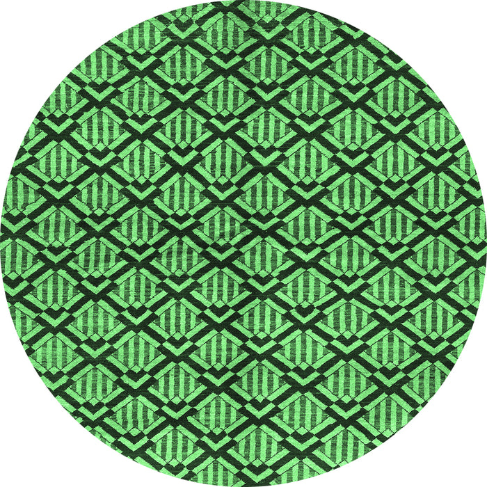 Round Abstract Emerald Green Modern Rug, abs3182emgrn
