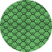 Round Abstract Emerald Green Modern Rug, abs3182emgrn