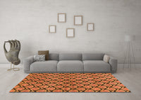 Machine Washable Abstract Orange Modern Rug, wshabs3182org