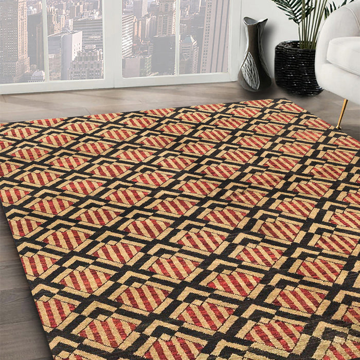 Machine Washable Abstract Orange Rug in a Family Room, wshabs3182