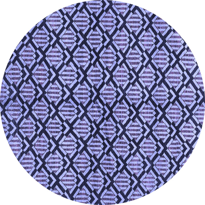 Round Machine Washable Abstract Blue Modern Rug, wshabs3182blu