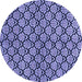 Round Machine Washable Abstract Blue Modern Rug, wshabs3182blu