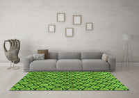 Machine Washable Abstract Green Modern Rug, wshabs3182grn