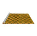 Sideview of Machine Washable Abstract Yellow Modern Rug, wshabs3182yw