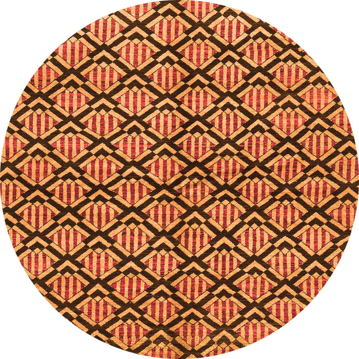 Round Abstract Orange Modern Rug, abs3182org