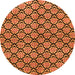 Round Abstract Orange Modern Rug, abs3182org