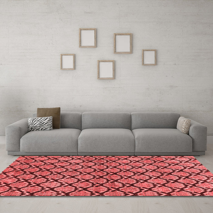 Modern Red Washable Rugs