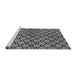 Sideview of Machine Washable Abstract Gray Modern Rug, wshabs3182gry