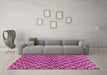 Machine Washable Abstract Pink Modern Rug in a Living Room, wshabs3182pnk