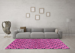Machine Washable Abstract Pink Modern Rug in a Living Room, wshabs3182pnk