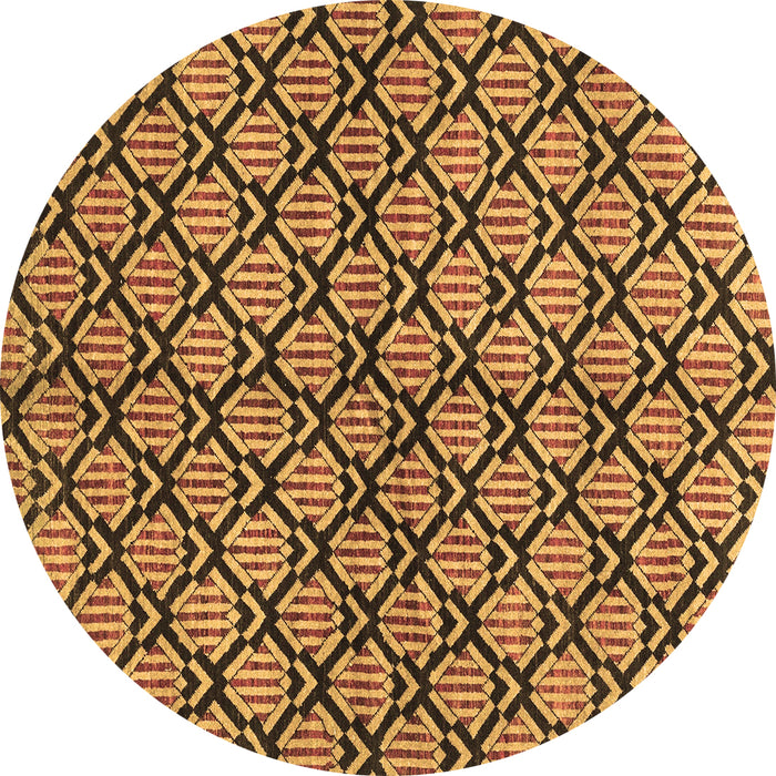 Round Abstract Brown Modern Rug, abs3182brn