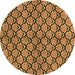 Round Abstract Brown Modern Rug, abs3182brn