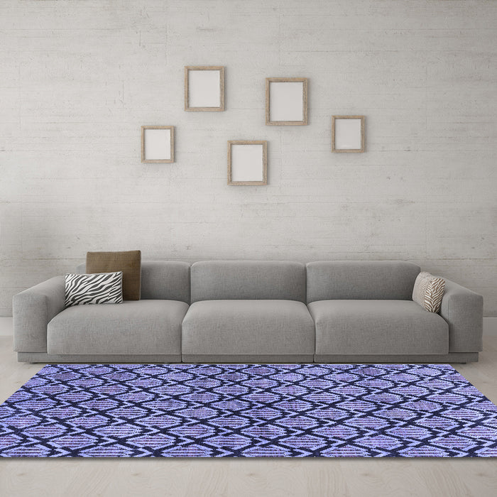 Machine Washable Abstract Blue Modern Rug in a Living Room, wshabs3182blu
