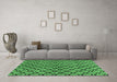 Machine Washable Abstract Emerald Green Modern Area Rugs in a Living Room,, wshabs3182emgrn