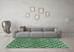 Machine Washable Abstract Turquoise Modern Area Rugs in a Living Room,, wshabs3182turq