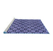 Sideview of Machine Washable Abstract Blue Modern Rug, wshabs3182blu