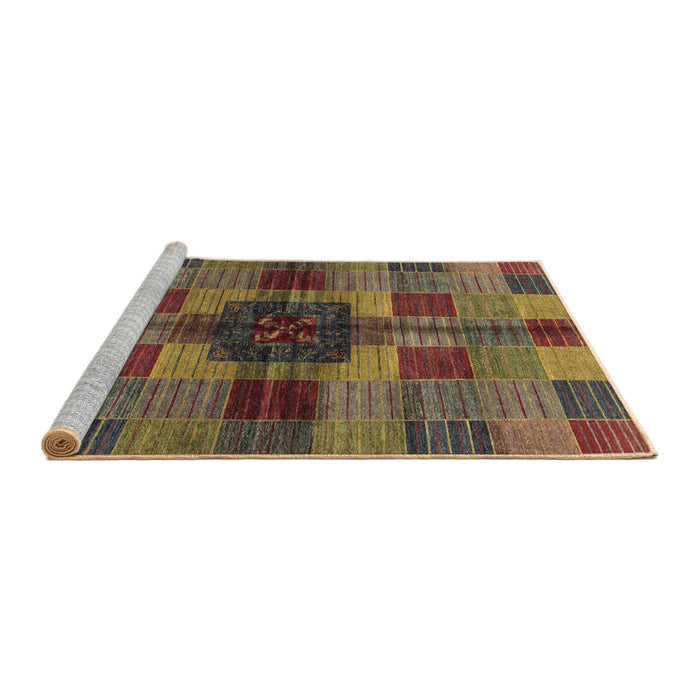 Sideview of Machine Washable Abstract Red Brown Rug, wshabs3183