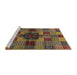 Sideview of Machine Washable Abstract Red Brown Rug, wshabs3183