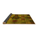 Sideview of Checkered Yellow Modern Rug, abs3183yw