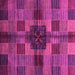 Square Machine Washable Checkered Pink Modern Rug, wshabs3183pnk